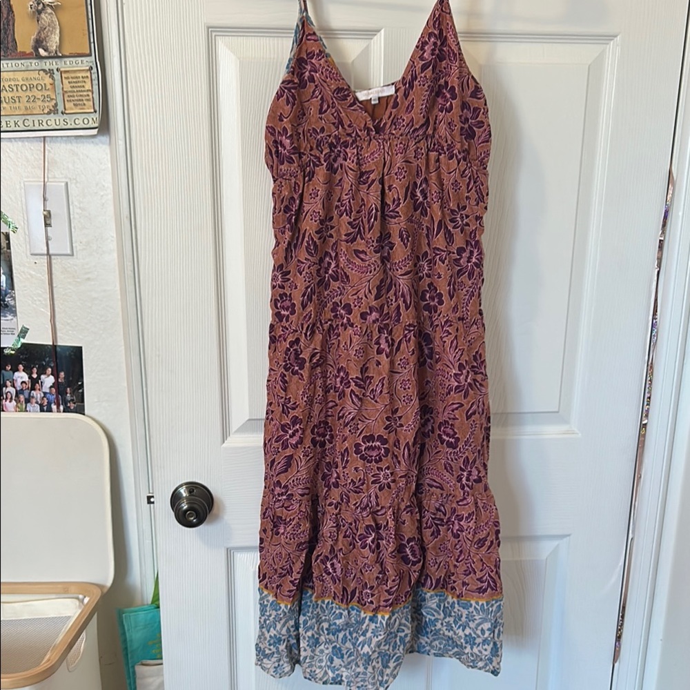 Olivaceous Red and Blue Sleeveless Sundress